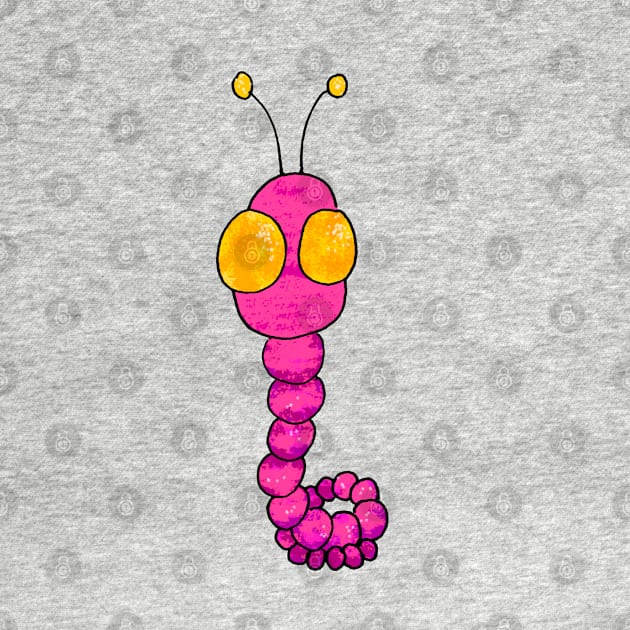 cute pink worm by MerryDee